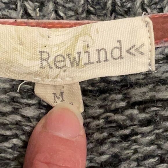 Rewind Cute Ugly Christmas Knit Sweater with a Reindeer Wearing Headphones Sz M - Picture 6 of 10